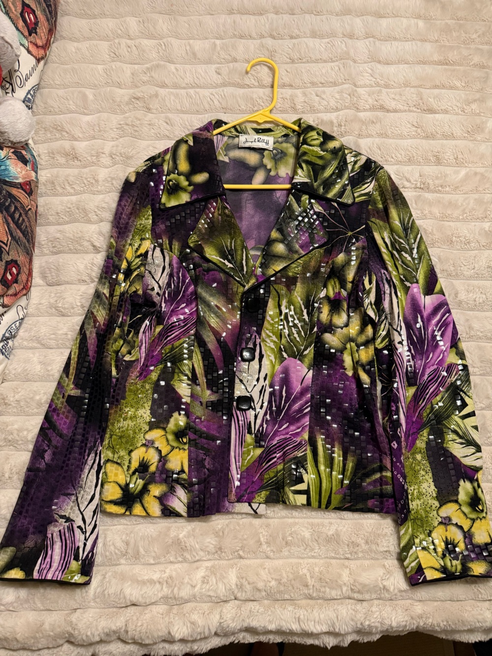 Joseph Ribkoff Purple & Green Floral Jacket